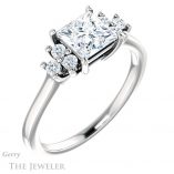 Princess Cut Forever One Moissanite Engagement Ring #GTJ1176-square-fo-w 4 Princess Cut Forever One Moissanite Engagement Ring #GTJ1176-square-fo-w