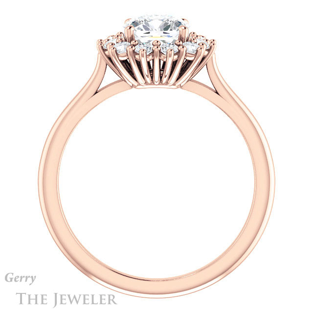 Cushion Cut Forever One Moissanite Engagement Ring #GTJ1177-cushion-fo-r