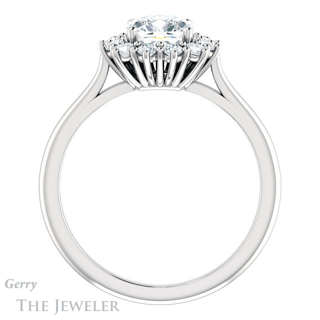 Cushion Cut Forever One Moissanite Engagement Ring #GTJ1177-cushion-fo-w
