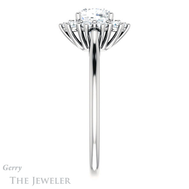 Cushion Cut Forever One Moissanite Engagement Ring #GTJ1177-cushion-fo-w