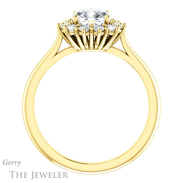 Cushion Cut Forever One Moissanite Engagement Ring #GTJ1177-cushion-fo-y