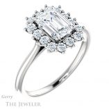 Emerald Cut Forever One Moissanite Engagement Ring #GTJ1177-emerald-fb-w 4 Emerald Cut Forever Brilliant Moissanite Engagement Ring #GTJ1177-emerald-fb-w