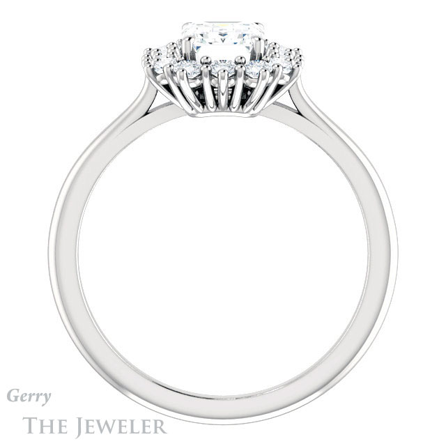 Emerald Cut Forever Brilliant Moissanite Engagement Ring #GTJ1177-emerald-fb-w