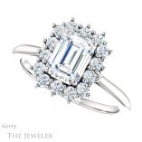 Emerald Cut Forever One Moissanite Engagement Ring #GTJ1177-emerald-fb-w 5 Emerald Cut Forever Brilliant Moissanite Engagement Ring #GTJ1177-emerald-fb-w