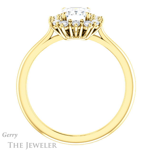 Emerald Cut Forever Brilliant Moissanite Engagement Ring #GTJ1177-emerald-fb-y