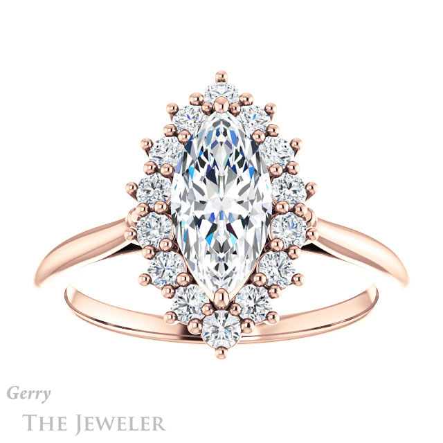 Marquise Cut Forever Brilliant Moissanite Engagement Ring #GTJ1177-marquise-fb-r