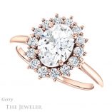 Oval Shaped Forever One Moissanite Engagement Ring #GTJ1177-oval-fo-r