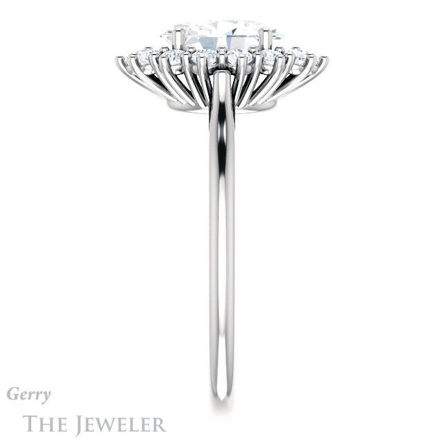 Oval Shaped Forever One Moissanite Engagement Ring #GTJ1177-oval-fo-w 3 Oval Shaped Forever One Moissanite Engagement Ring #GTJ1177-oval-fo-w