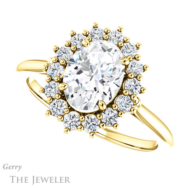 Oval Shaped Forever One Moissanite Engagement Ring #GTJ1177-oval-fo-y 5 Oval Shaped Forever One Moissanite Engagement Ring #GTJ1177-oval-fo-y