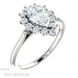 Pear Shaped Forever Brilliant Moissanite Engagement Ring #GTJ1177-pear-fb-w