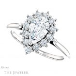 Pear Shaped Forever Brilliant Moissanite Engagement Ring #GTJ1177-pear-fb-w