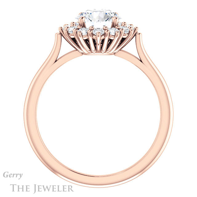 Round Cut Forever One Moissanite Engagement Ring #GTJ1177-round-fo-r