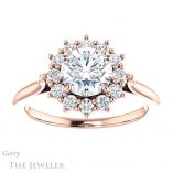 Round Cut Forever One Moissanite Engagement Ring #GTJ1177-round-fo-r