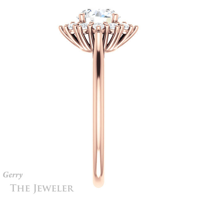 Round Cut Forever One Moissanite Engagement Ring #GTJ1177-round-fo-r