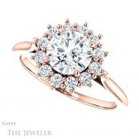 Round Cut Forever One Moissanite Engagement Ring #GTJ1177-round-fo-r