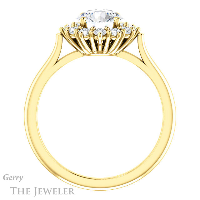 Round Cut Forever One Moissanite Engagement Ring #GTJ1177-round-fo-y