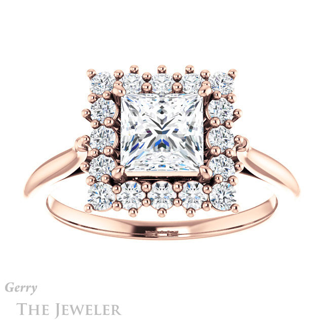 Princess Cut Forever One Moissanite Engagement Ring #GTJ1177-square-fo-r