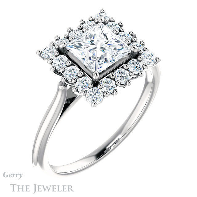 Princess Cut Forever One Moissanite Engagement Ring #GTJ1177-square-fo-w 4 Princess Cut Forever One Moissanite Engagement Ring #GTJ1177-square-fo-w