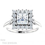 Princess Cut Forever One Moissanite Engagement Ring #GTJ1177-square-fo-w 1 Princess Cut Forever One Moissanite Engagement Ring #GTJ1177-square-fo-w