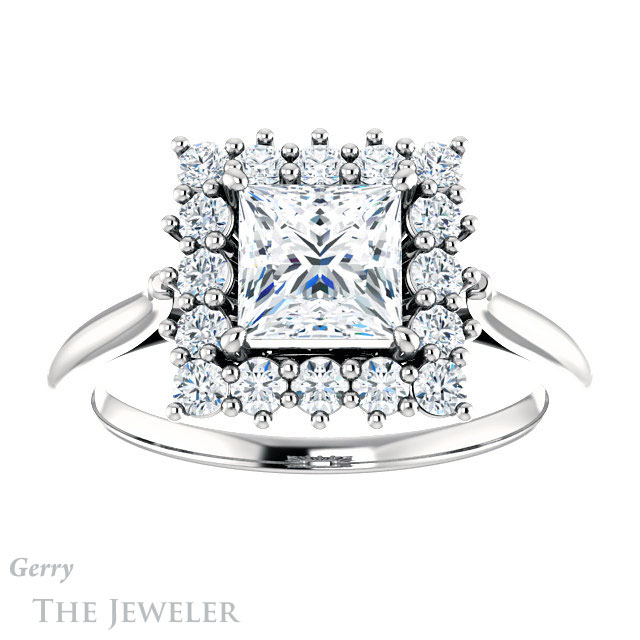 Princess Cut Forever One Moissanite Engagement Ring #GTJ1177-square-fo-w
