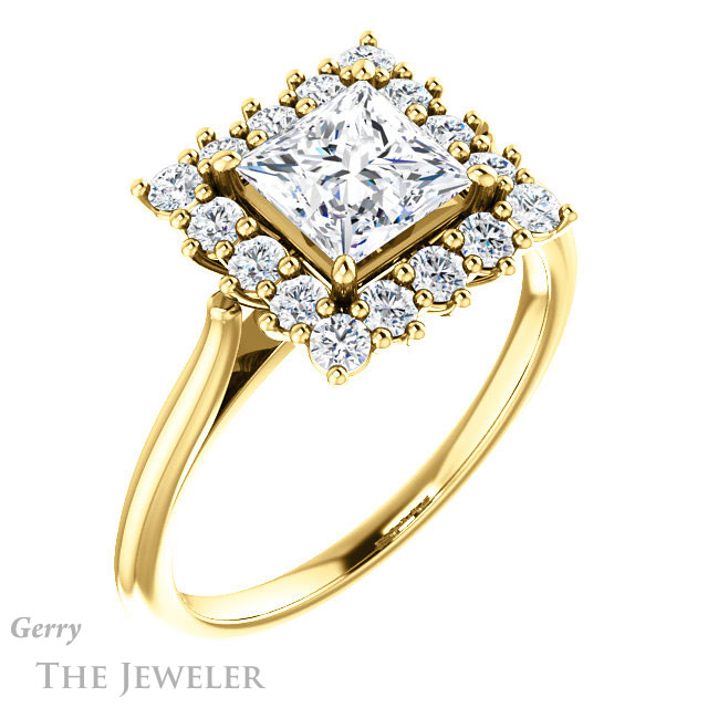 Princess Cut Forever One Moissanite Engagement Ring #GTJ1177-square-fo-y 4 Princess Cut Forever One Moissanite Engagement Ring #GTJ1177-square-fo-y