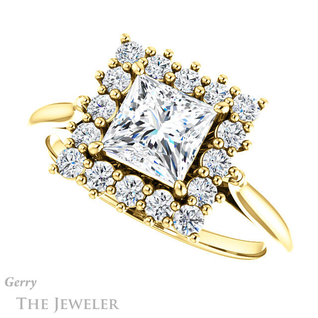 Princess Cut Forever One Moissanite Engagement Ring #GTJ1177-square-fo-y 5 Princess Cut Forever One Moissanite Engagement Ring #GTJ1177-square-fo-y