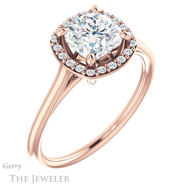 Cushion Cut Forever One Moissanite Engagement Ring #GTJ1178-cushion-fo-r