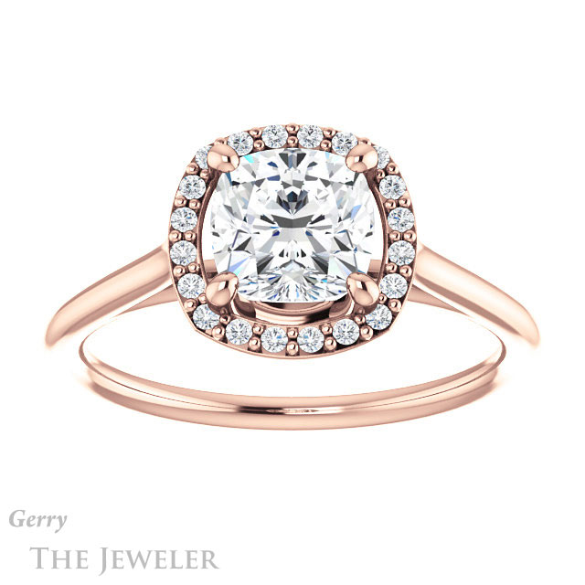 Cushion Cut Forever One Moissanite Engagement Ring #GTJ1178-cushion-fo-r