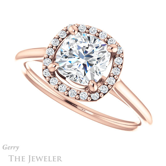 Cushion Cut Forever One Moissanite Engagement Ring #GTJ1178-cushion-fo-r
