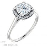 Cushion Cut Forever One Moissanite Engagement Ring #GTJ1178-cushion-fo-w 4 Cushion Cut Forever One Moissanite Engagement Ring #GTJ1178-cushion-fo-w