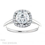 Cushion Cut Forever One Moissanite Engagement Ring #GTJ1178-cushion-fo-w 1 Cushion Cut Forever One Moissanite Engagement Ring #GTJ1178-cushion-fo-w