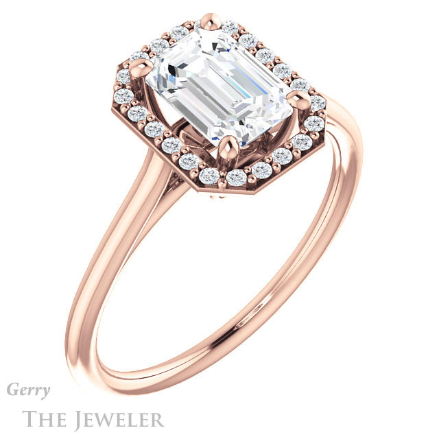 Emerald Cut Forever Brilliant Moissanite Engagement Ring #GTJ1178-emerald-fb-r