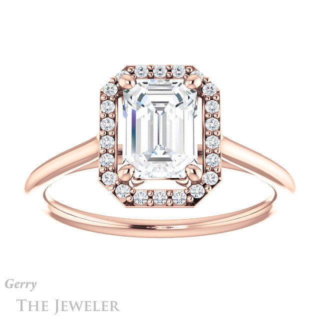 Emerald Cut Forever Brilliant Moissanite Engagement Ring #GTJ1178-emerald-fb-r