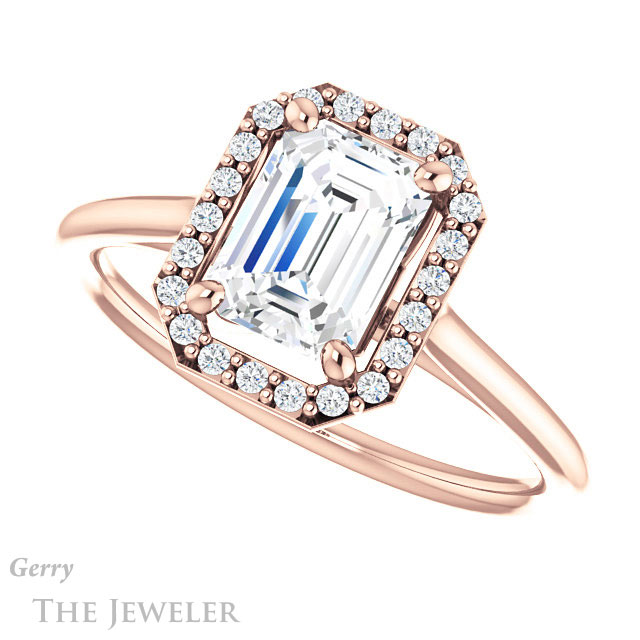 Emerald Cut Forever Brilliant Moissanite Engagement Ring #GTJ1178-emerald-fb-r