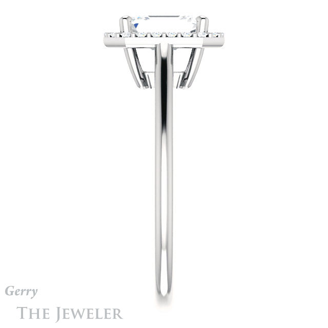 Emerald Cut Forever One Moissanite Engagement Ring #GTJ1178-emerald-fb-w 3 Emerald Cut Forever Brilliant Moissanite Engagement Ring #GTJ1178-emerald-fb-w