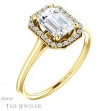 Emerald Cut Forever Brilliant Moissanite Engagement Ring #GTJ1178-emerald-fb-y