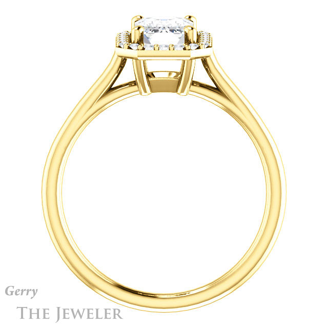 Emerald Cut Forever Brilliant Moissanite Engagement Ring #GTJ1178-emerald-fb-y