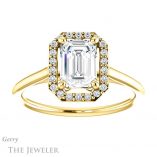Emerald Cut Forever Brilliant Moissanite Engagement Ring #GTJ1178-emerald-fb-y
