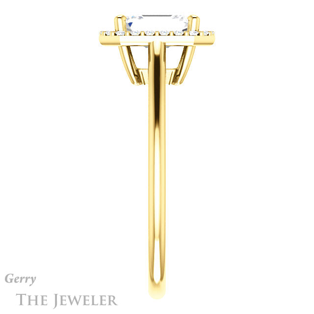 Emerald Cut Forever Brilliant Moissanite Engagement Ring #GTJ1178-emerald-fb-y