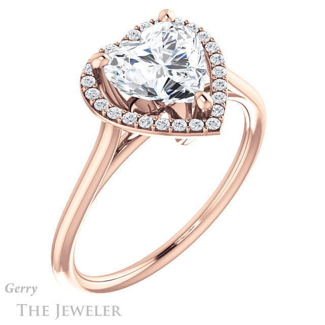Heart Shaped Forever One Moissanite Engagement Ring #GTJ1178-heart-fb-r 4 Heart Shaped Forever Brilliant Moissanite Engagement Ring #GTJ1178-heart-fb-r