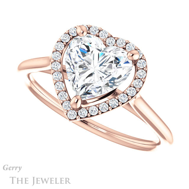 Heart Shaped Forever One Moissanite Engagement Ring #GTJ1178-heart-fb-r 5 Heart Shaped Forever Brilliant Moissanite Engagement Ring #GTJ1178-heart-fb-r