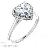 Heart Shaped Forever One Moissanite Engagement Ring #GTJ1178-heart-fb-w 4 Heart Shaped Forever Brilliant Moissanite Engagement Ring #GTJ1178-heart-fb-w