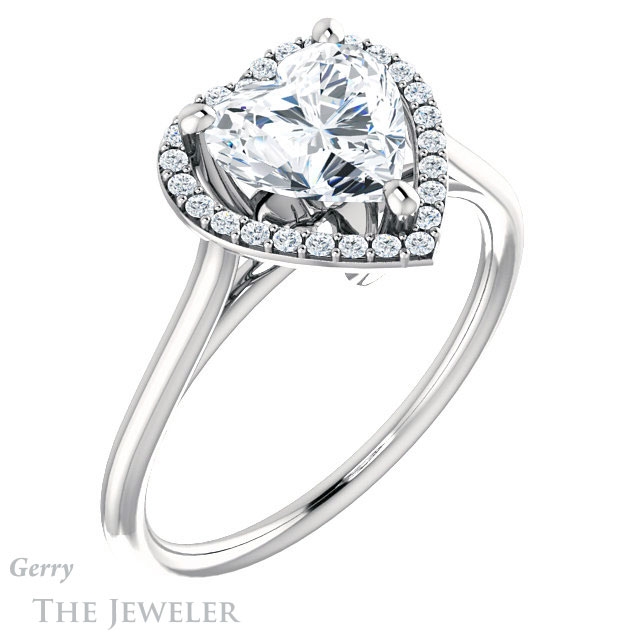 Heart Shaped Forever One Moissanite Engagement Ring #GTJ1178-heart-fb-w 4 Heart Shaped Forever Brilliant Moissanite Engagement Ring #GTJ1178-heart-fb-w
