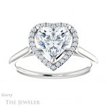 Heart Shaped Forever One Moissanite Engagement Ring #GTJ1178-heart-fb-w 1 Heart Shaped Forever Brilliant Moissanite Engagement Ring #GTJ1178-heart-fb-w