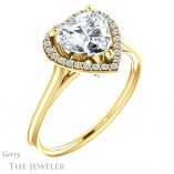 Heart Shaped Forever One Moissanite Engagement Ring #GTJ1178-heart-fb-y 4 Heart Shaped Forever Brilliant Moissanite Engagement Ring #GTJ1178-heart-fb-y