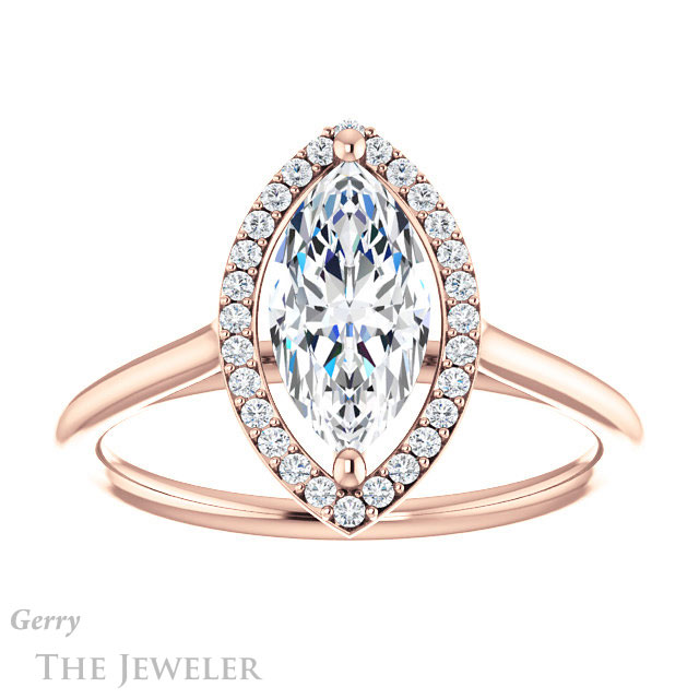 Marquise Cut Forever One Moissanite Engagement Ring #GTJ1178-marquise-fb-r 1 Marquise Cut Forever Brilliant Moissanite Engagement Ring #GTJ1178-marquise-fb-r