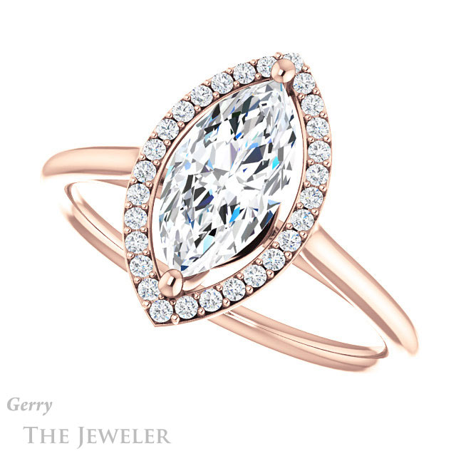 Marquise Cut Forever One Moissanite Engagement Ring #GTJ1178-marquise-fb-r 5 Marquise Cut Forever Brilliant Moissanite Engagement Ring #GTJ1178-marquise-fb-r
