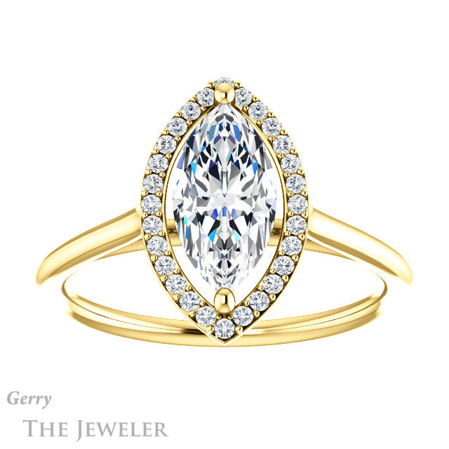 Marquise Cut Forever Brilliant Moissanite Engagement Ring #GTJ1178-marquise-fb-y