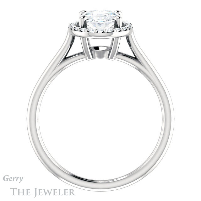 Oval Shaped Forever One Moissanite Engagement Ring #GTJ1178-oval-fo-w
