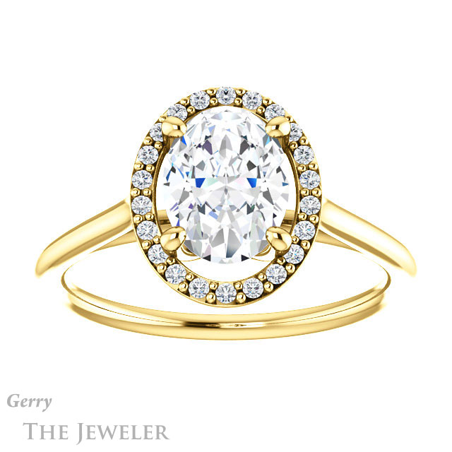 Oval Shaped Forever One Moissanite Engagement Ring #GTJ1178-oval-fo-y 1 Oval Shaped Forever One Moissanite Engagement Ring #GTJ1178-oval-fo-y